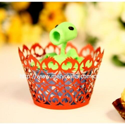 Laser cut ivory pearl lace cupcake wrappers for wedding, wedding sweet wrappers for cake decoration