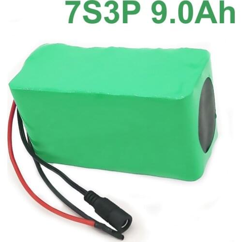 24V 9Ah 25.9V 18650 Li-ion Battery Pack E-Bike electric bicycle 7S3P