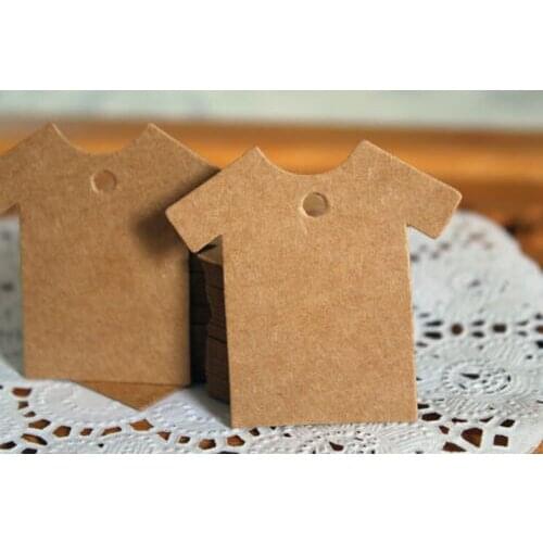 Lovely boy T-Shirt Designs Kraft Blank Hang Craft Tags baby shower Birthday favor Blank Cards wishing hanging lable Scrapbook