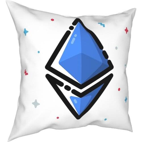 Cute Ethereum Throw Pillow Cover Polyester Cushions for Sofa Bitcoin Crypto Cryptocurrency Btc Blockchain Custom Cushion Covers
