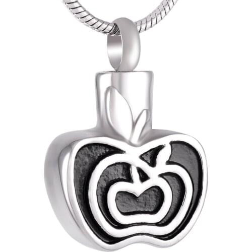 MJD9230 Stainless Steel Infinity Apple Urn Ashes Holder Cremation Jewelry Funeral Casket Locket with fill kit