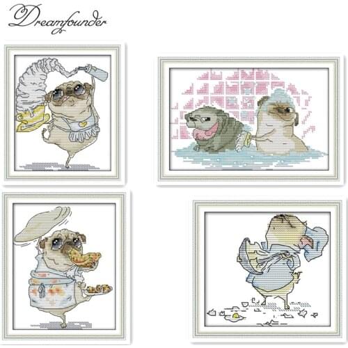 A shy scrub teacher cross stitch kit aida 14ct 11ct count print canvas stitches embroidery DIY handmade needlework