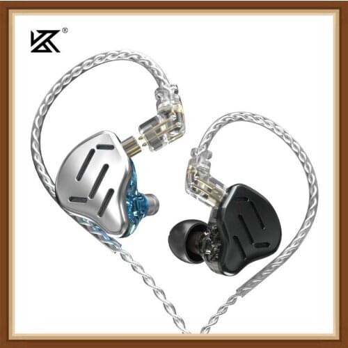 KZ ZAX Headset 16 Units HIFI Bass In Ear Monitor Hybrid Technology Earphones Noise Cancelling Earbuds 7BA+1DD Sport Headphones