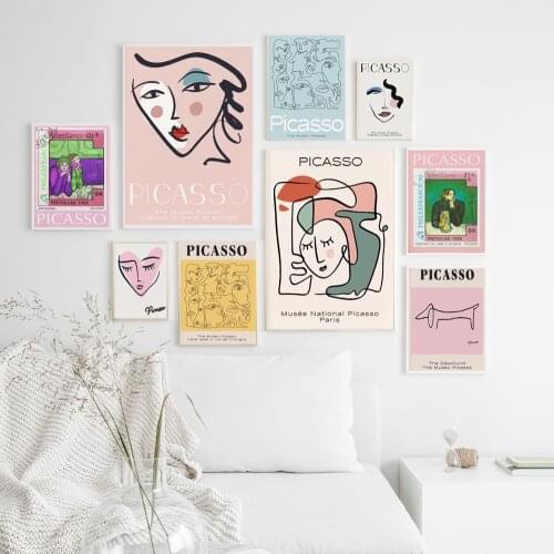 Vintage Abstract Canvas Paintings,Picasso Nordic Art Posters，Paris Prints, Scenery, Minimalist Wall Pictures Home Decor