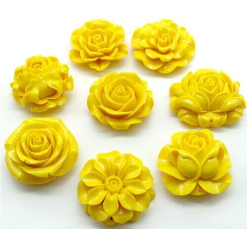 Chinese Organic Cinnabar natural stone carved yellow flower charm Pendant for diy Jewelry making Necklace Accessories Women Gift