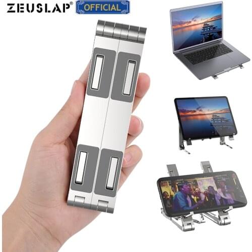 ZEUSLAP Portable Monitor Stand Mount Foldable Desk Tablet Notebook Base Laptop Holder Stand for MacBook Air Pro Mac PC Computer