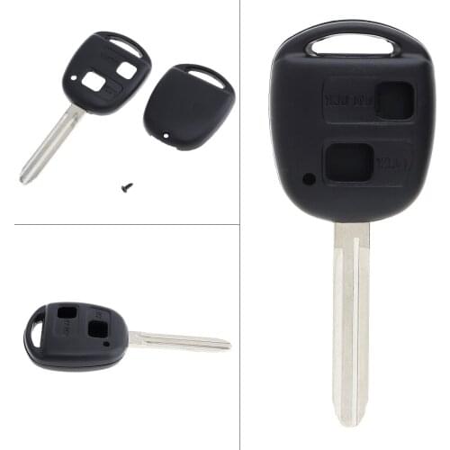 Portable 2 Button Black Durable Car Automobile Key Shell Case Replacement Suitable for Toyota Corolla RAV4 Prado Yaris Cars