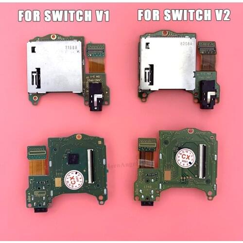 Dropshipping Game Slot Card Reader Socket For NS Nintend Switch V1 V2 Game Console Repair Parts Replacement with Earphone Board