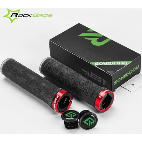 Rockbros Mountain Bike Handlebar Grips Bicycle Hande Bar Cover Ultralight Shockproof Lock On Cycling Grips MTB Ciclismo Parts