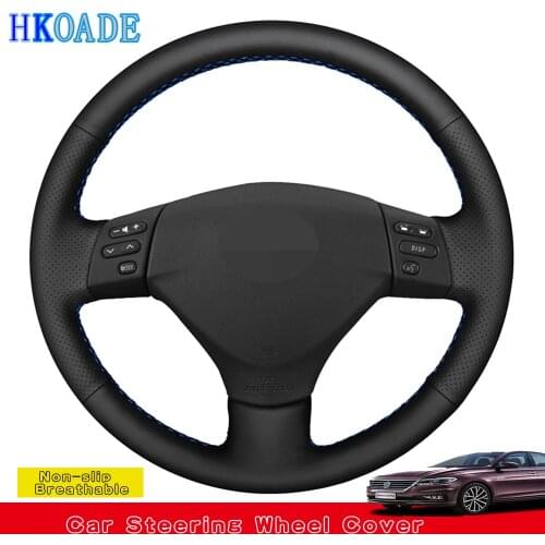 DIY Hand-stitched Black Artificial Leather Car Steering Wheel Cover For Toyota Corolla Verso Camry Lexus RX330 RX400h RX400 2004