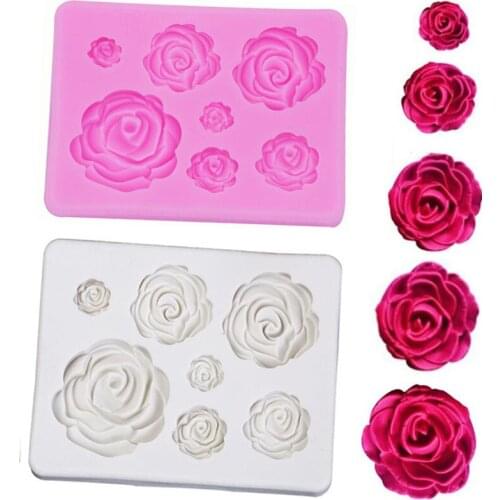 Rose Flowers silicone mold Cake Chocolate Mold wedding Cake Decorating Tools Fondant Sugarcraft Cake Mold Candy Clay Chocolate
