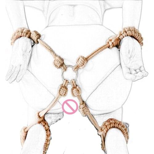 SM Slave Back Bondage Handcuffs & Ankle Cuffs Adult Game Body Restraint Sex Posture Handcuffs Erotic Products Sex Toys for Women