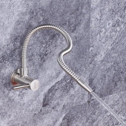 Kitchen Wall Mounted Filter Tap 304 Stainless Steel Direct Drinking Water Faucet 360 Rotatable Single Lever Purified Tap