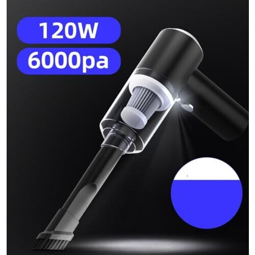 USB Rechargeable Cordless 6000Pa 120W Portable Handheld Powerful Wireless Car Vacuum Cleaner For SUV Truck Home Office Pet Hair