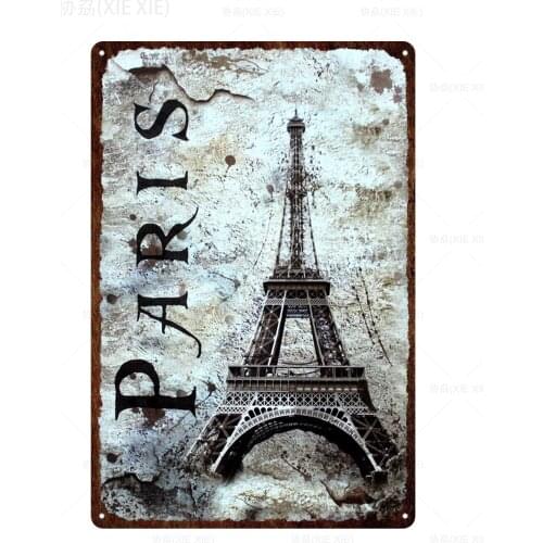 [ XIEXIE ] London New York Paris Tin Sign Custom Travel Poster Personality Classic Iron Painting Decor Art Custom Decor