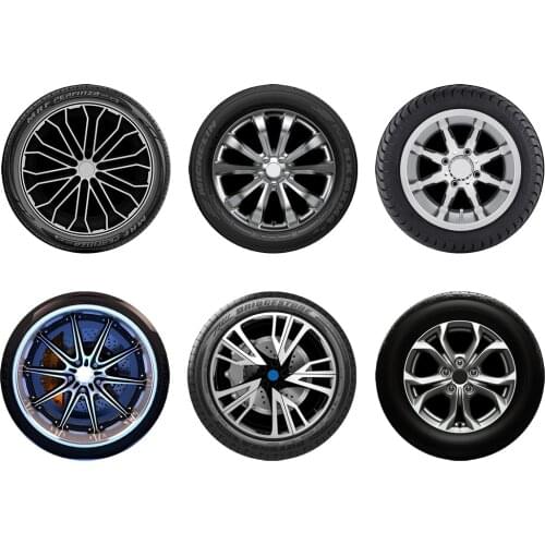 Funny 6Pcs/Set Car Tires 3D Printed Table Placemats Simple and Creative Mug Coaster Mat Heat-resistant Coffee Drink Cup Coasters