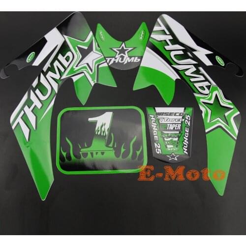 Green Sticker Decal Kit Fairing 50cc 70cc 90cc 125cc Bike Dirt Pit Pro Trail Set new