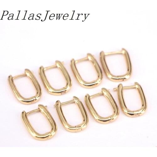 10Pairs Wholesale Gold Color Hoop Earrings Oval Ear Clips For Women Fashion Ear Jewelry