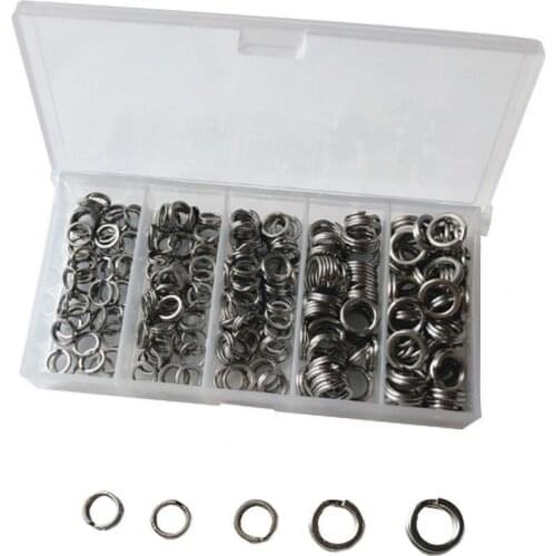 200Pcs Wear-assistant Double Flat Ring Circle Lure Hook Connecting Fishing Gear Accessories Fishing Supplies