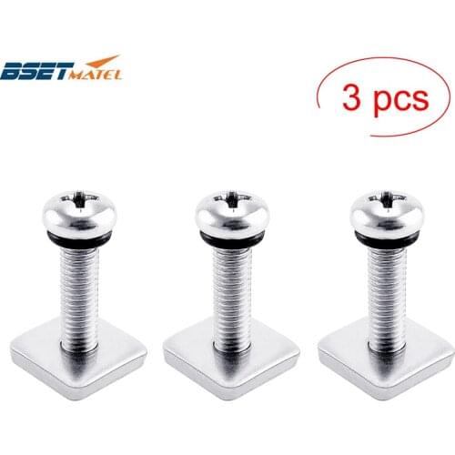 3PCS Boat Surfboard Tail Fin Screw Surf Fin Nails Bolt Screws Longboard Sliding Fin Screws Single Fin Screw with Plate Surfing