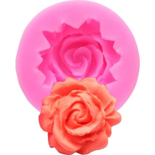 3D Flower Bloom Rose shape Silicone Fondant Soap Cake Mold Cupcake Jelly Candy Chocolate Decoration Baking Tool Moulds Cheaper