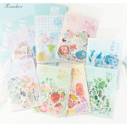45 Pcs/Bag Travel leaves fruit summer series decoration paper sticker package DIY diary decoration sticker album scrapbooking