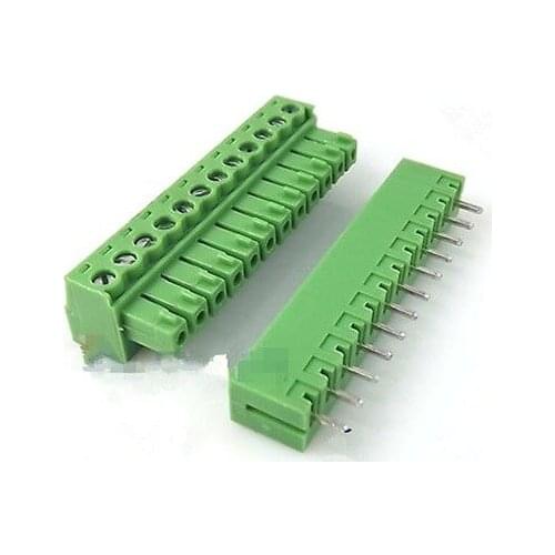 5PCS 3.81mm Pitch Right Angle 12 pin 12 way Screw Terminal Block Plug connector