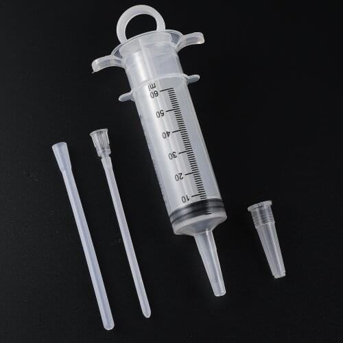 60ml Parrot Chick Feeder Copper Head Syringe Hose Birds Feeding Syringe Injector Supplies Bird Feeders 1pcs