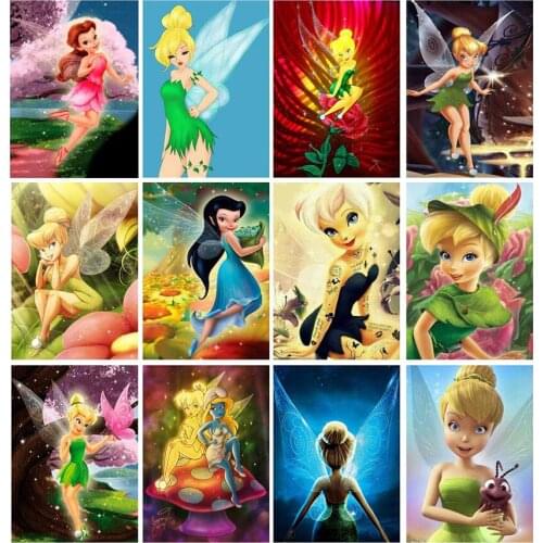 Diamond Painting Disney Square Drill 5D "Cartoon Princess Tink Bell"Embroidery Cross Stitch Kits Diamond Mosaic Home Decor