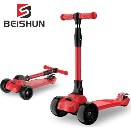 Children Scooter 3-10 Years Old Widening Flash Wheel Three-in-one Folding Scooter