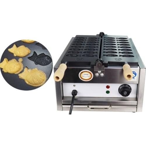 Electric Small Taiyaki Machine Baker 16pcs/time Mini Fish Waffle Cone Maker Japanese Fish Shaped Waffle Cake Making Machines