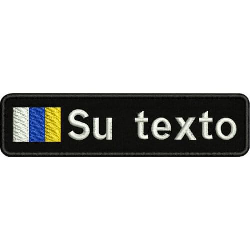 Canary Islands Flag 10X2.5cm Embroidery Custom Name Text Patch Stripes badge Iron On Or Velcro Backing Patches For Clothes
