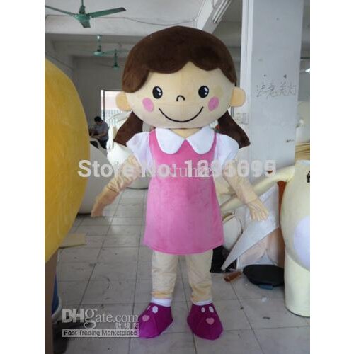 Hot sale girl mascot costume cartoon suit carnival costume fancy dress costumes animal mascot party costumes