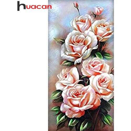 Huacan 5D Diamond Painting Rhinestones Rose Diamond Mosaic Embroidery Full Square/Round Flower Paintings For Interior Wall Art