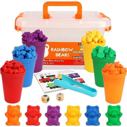 Montessori Rainbow Weight Bear Children Toys Color Sorter Counting Material Math Learning Game Educational Toys For Children New