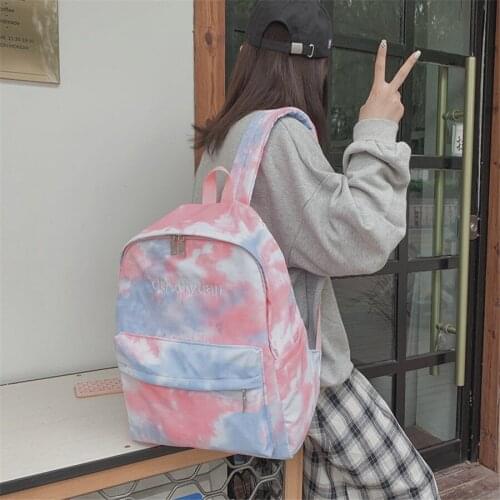 Individual Gradient Color Schoolbag Star Dark Sky Backpack Girls Preppy Style Bag F374