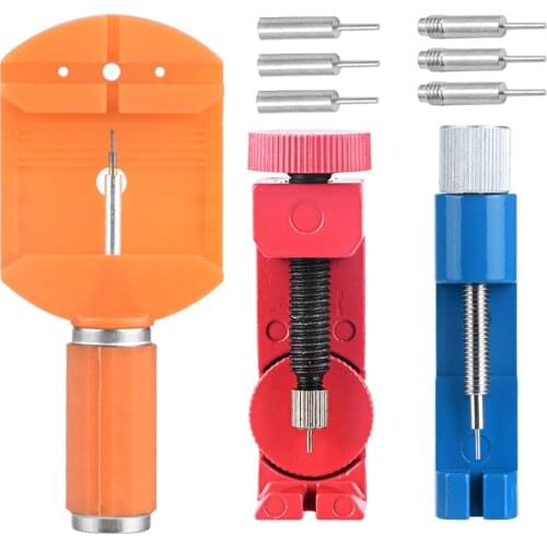 Watch Band Link Remover Metal Stainless Steel Watch Repair Tool Kit Bracelet Adjuster with Metal 3 Pins Watch Strap Repair Tool