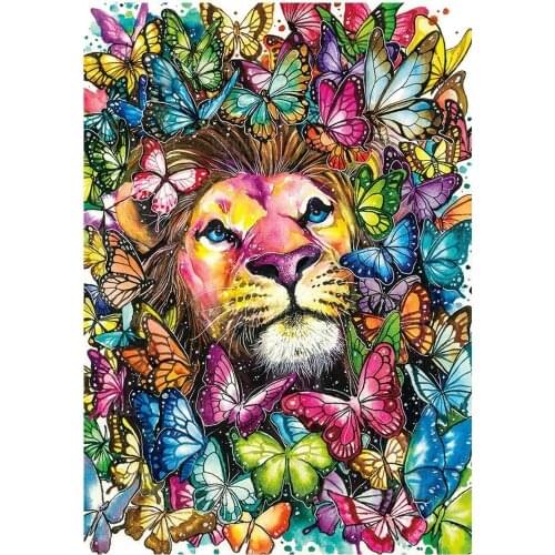 Colourful DIY 5D Round Full Diamond Cross Stitch Animals Diamond Painting Kit for Adults Wall Art Decoration for Home Handicraft
