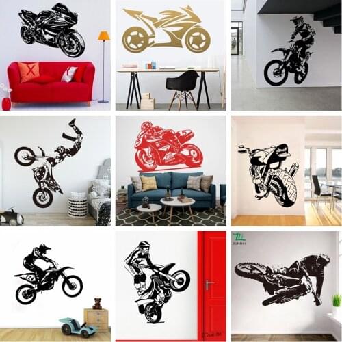 Large Wallpaper Motorcycle Wall Stickers For Living Room Home Decor Vinyl Sticker Baby Room Wall Decal Mural