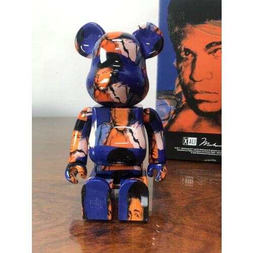 Hot Sell Bearbricklys 400% 28cm Andy Boxing Pvc Action Figures Blocks Bear Doll Decoration Models Friends Toys Christmas Gift