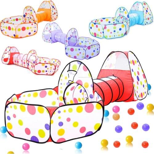 3 in 1 Portable Playpen for Children Baby Playground Foldable Baby Playpen Childrens Tent with Tunnel Ocean Ball Pool Baby Park