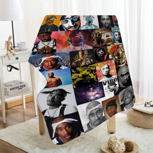 Musife Custom Tupac Flannel Blanket Design Your own Blanket Flannel Blankets for Sofa DIY Dropshipping