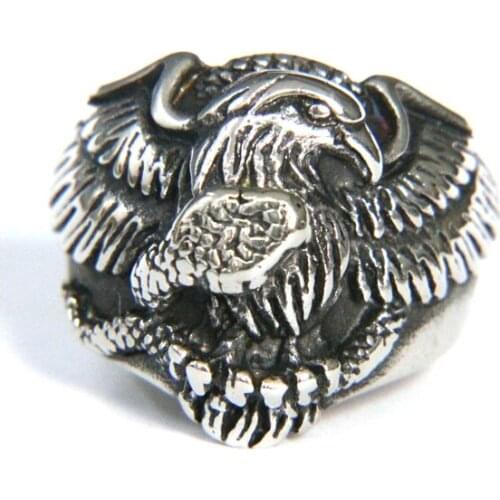 New Design Cool Animal Eagle Ring 316L Stainless Steel Mens Ring Fashion Punk Fashion Biker Ring