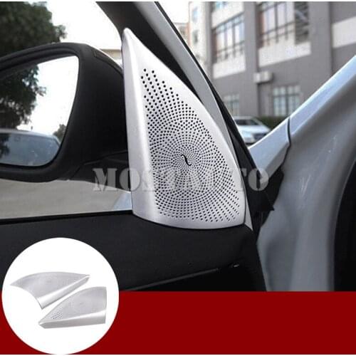 For BMW X1 F48 Aluminum alloy Front Pillar Audio Speaker Trim Cover 2016-2019 2pcs Car Decor Car Accesories Interior Car Trim