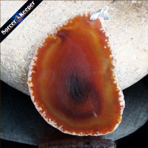 Natural Crystal Gem Stone Jewelry Yellow Rough Art Botswana Agates Slice Beads Pendant Necklace New Trendy Gift for mens KS385