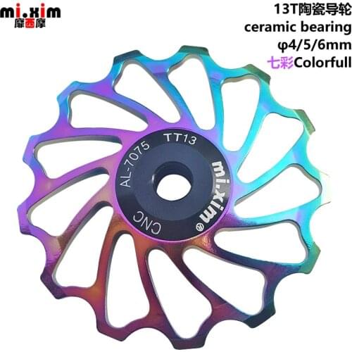 New 11T 13T MTB Bicycle Rear Derailleur Jockey Wheel Ceramic Bearing Pulley AL7075 CNC Road Bike Guide Roller Idler 4mm 5mm 6mm