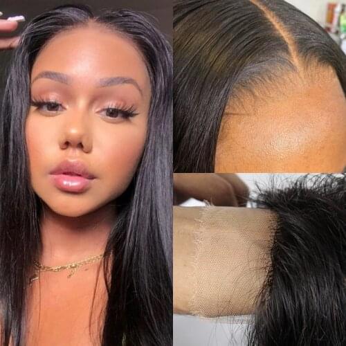 Rebecca HD Transparent Lace Closure Wigs Straight Pre Plucked Baby Hair 4x4 Lace Closure Wigs 150% Virgin Human Hair Wigs