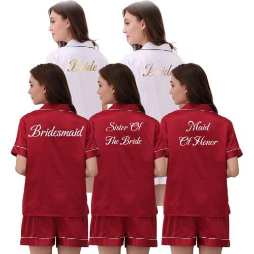 Pajamas Set Satin Pajamas for Women Silk Pyjamas Set Pjs Women Sleepwear Solid Short Sleeve V-Neck Pijamas Suit