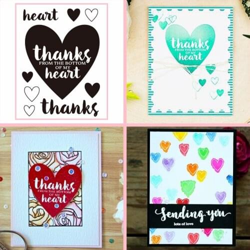 Heart Thanks Clear Stamps For DIY Scrapbooking Card Handmade Crafts Fun Decoration Transparent Stempels Silicone Seal New