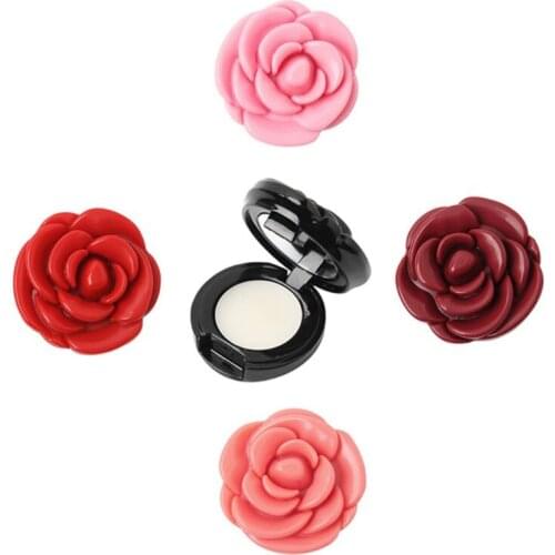 Rose Flower Shape Empty Eyeshadow Case Lipstick Box Cosmetic Packing Container Refillable Makeup Dispenser With Mirror #11
